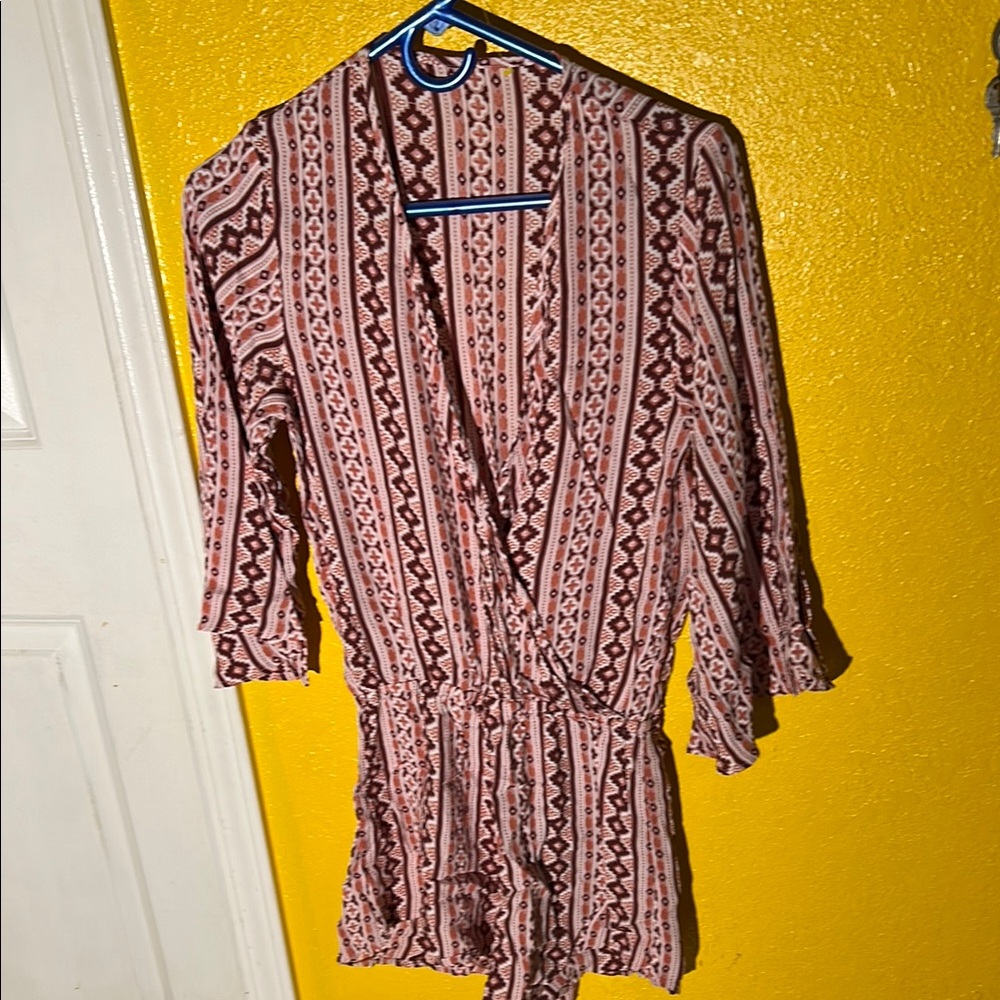Chic Patterned Wrap Romper